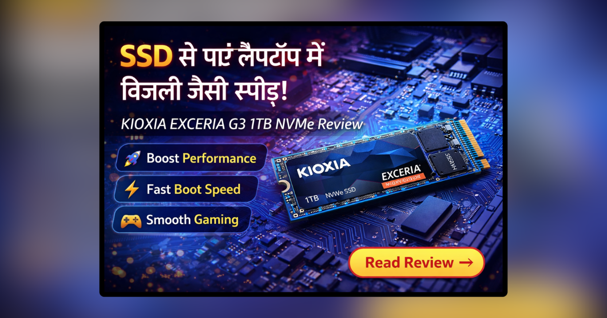 KIOXIA EXCERIA G3 1TB NVMe SSD installed on motherboard for high-speed performance