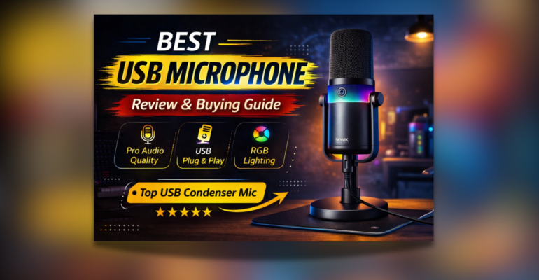 Best USB Microphone SKYVIK Glowcast Condenser Mic for YouTube and Podcast