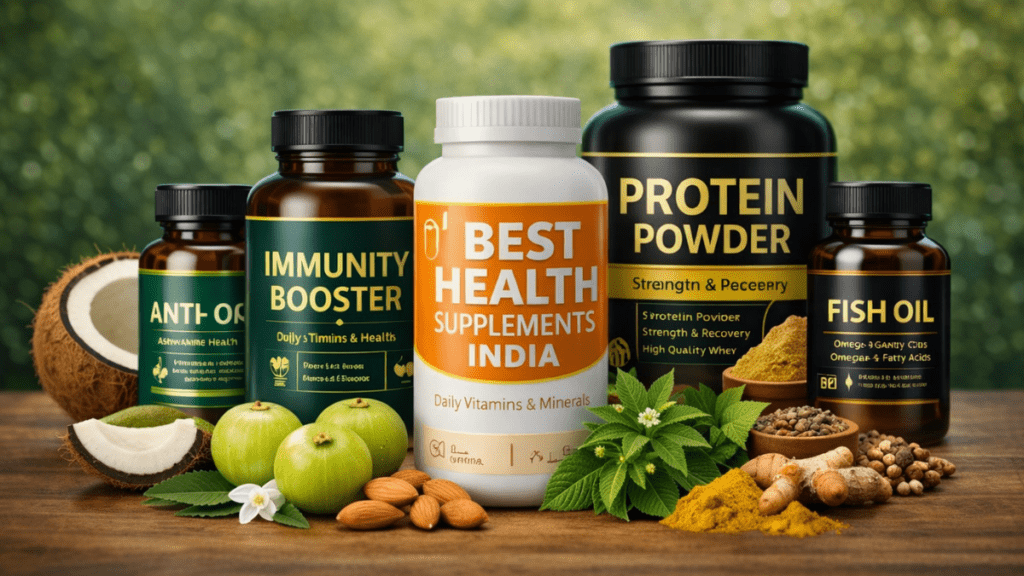 Best health supplements india multivitamin protein immunity booster fish oil bottles with natural ingredients