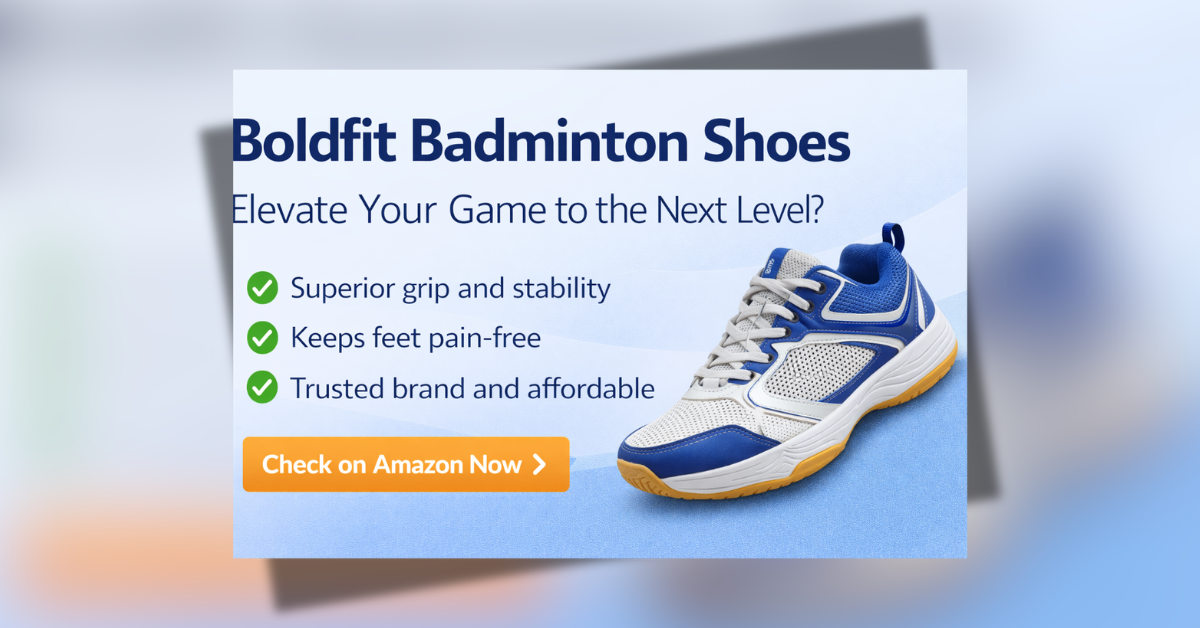 Boldfit बैडमिंटन शूज़ पुरुषों के लिए, मजबूत ग्रिप और आरामदायक फिट के साथ