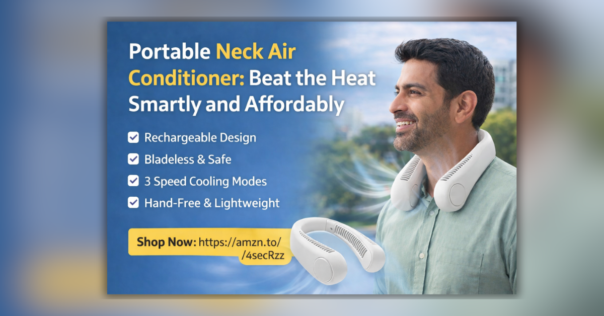Portable Neck Air Conditioner rechargeable bladeless neck fan for summer cooling
