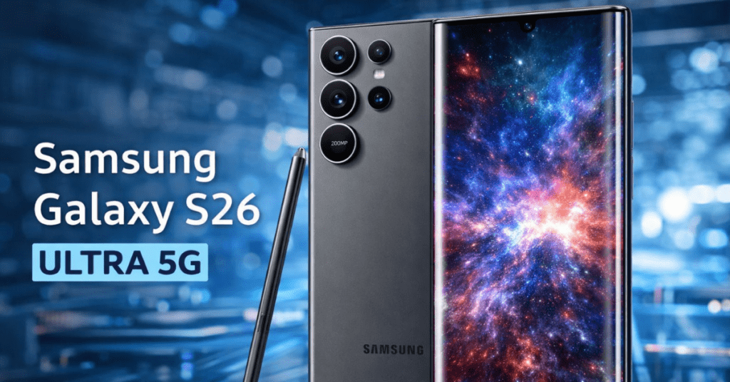 Samsung Galaxy S26 Ultra 5G premium smartphone with 200MP camera and AMOLED display