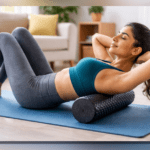 Foam roller exercise for muscle recovery and back pain relief at home