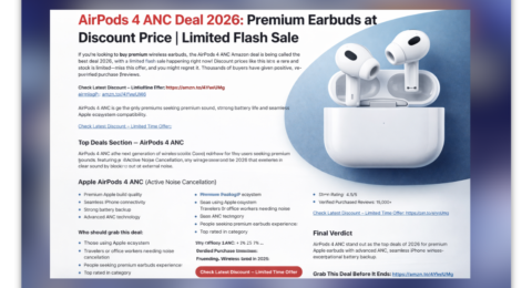 AirPods 4 ANC Deal 2026 premium Apple earbuds discount price