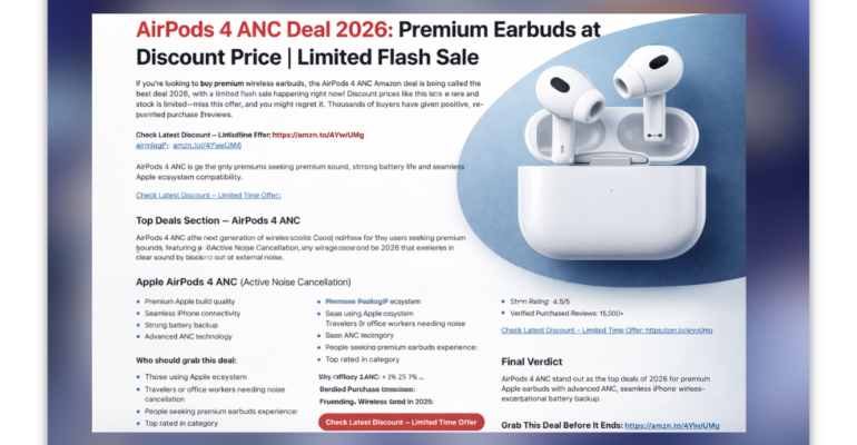 AirPods 4 ANC Deal 2026 premium Apple earbuds discount price