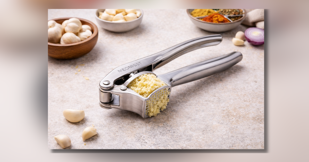 Garlic Crusher stainless steel tool for crushing garlic quickly