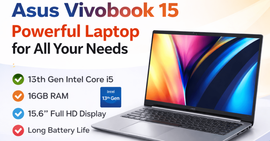 Asus Vivobook 15 लैपटॉप i5 13th Gen और 16GB RAM के साथ