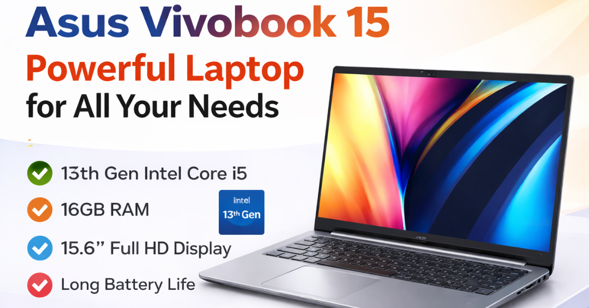 Asus Vivobook 15 लैपटॉप i5 13th Gen और 16GB RAM के साथ