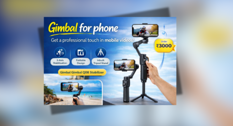 Gimbal for phone Q08 3-Axis video stabilizer with tripod stand