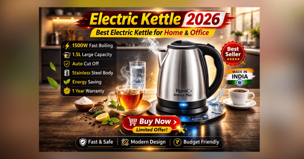 Electric Kettle 2026 Pigeon Amaze Plus Stainless Steel Electric Kettle