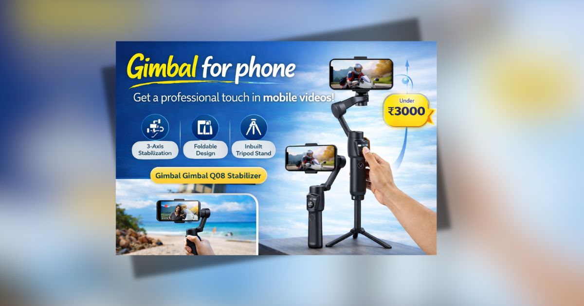 Gimbal for phone Q08 3-Axis video stabilizer with tripod stand