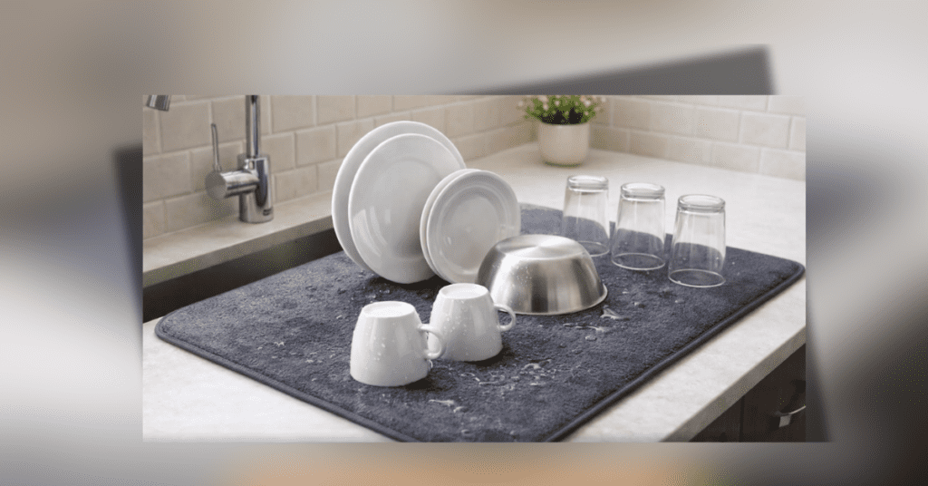 Dish Drying Mat for Kitchen Counter Large Absorbent Dish Drying Mat