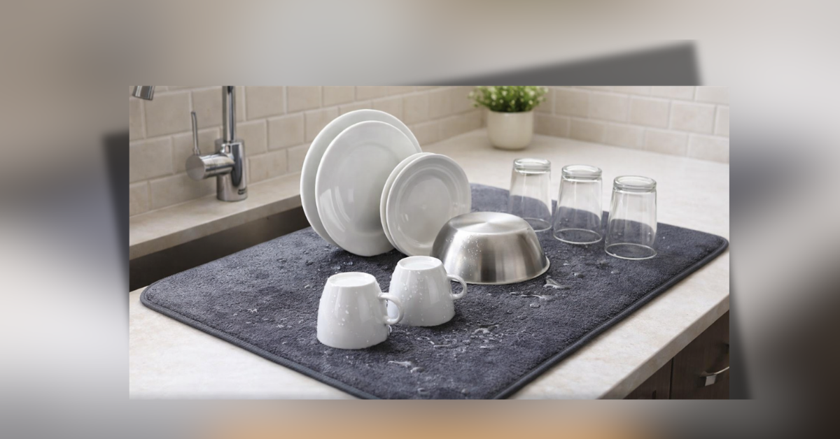 Dish Drying Mat for Kitchen Counter Large Absorbent Dish Drying Mat