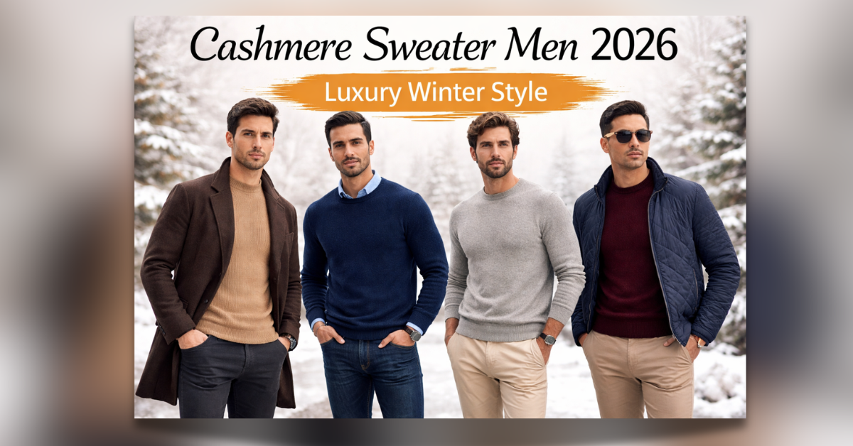 Cashmere sweater men 2026 luxury winter style look