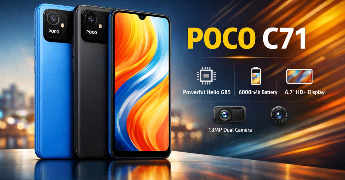 Poco C71 स्मार्टफोन HD इमेज 6000mAh बैटरी और डुअल कैमरा के साथ