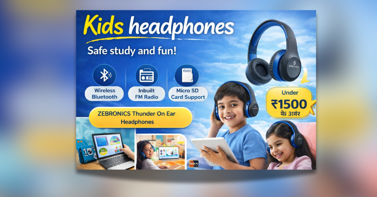Kids headphones ZEBRONICS Thunder Bluetooth wireless on-ear headphone