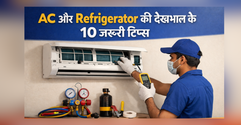 AC aur Refrigerator repair aur maintenance karte hue technician