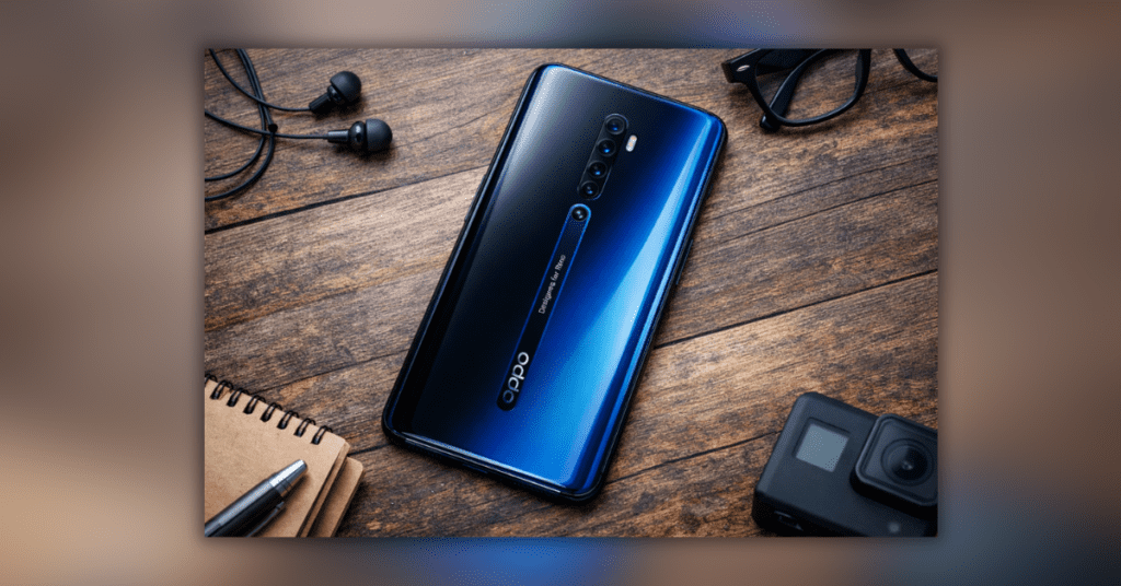 Oppo Reno 2 smartphone back design HD image with quad camera setup