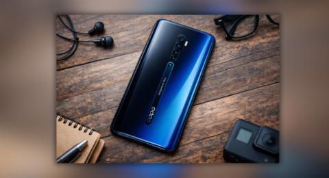 Oppo Reno 2 smartphone back design HD image with quad camera setup