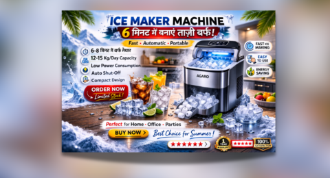 Ice maker machine जो 6 मिनट में बर्फ बनाती है, AGARO portable ice maker