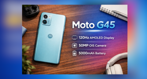 Moto G45 स्मार्टफोन का बैक डिजाइन और कैमरा