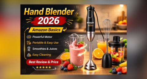 Hand Blender 2026 Amazon Basics Portable Hand Blender for Smoothies and Juices
