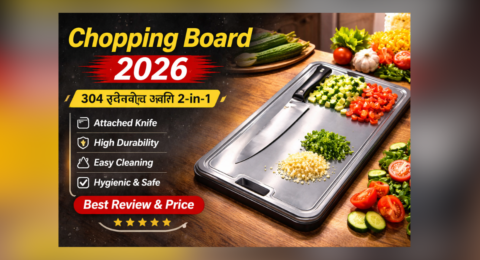 Chopping Board 2026 304 Stainless Steel 2-in-1 Chopping Board with Knife