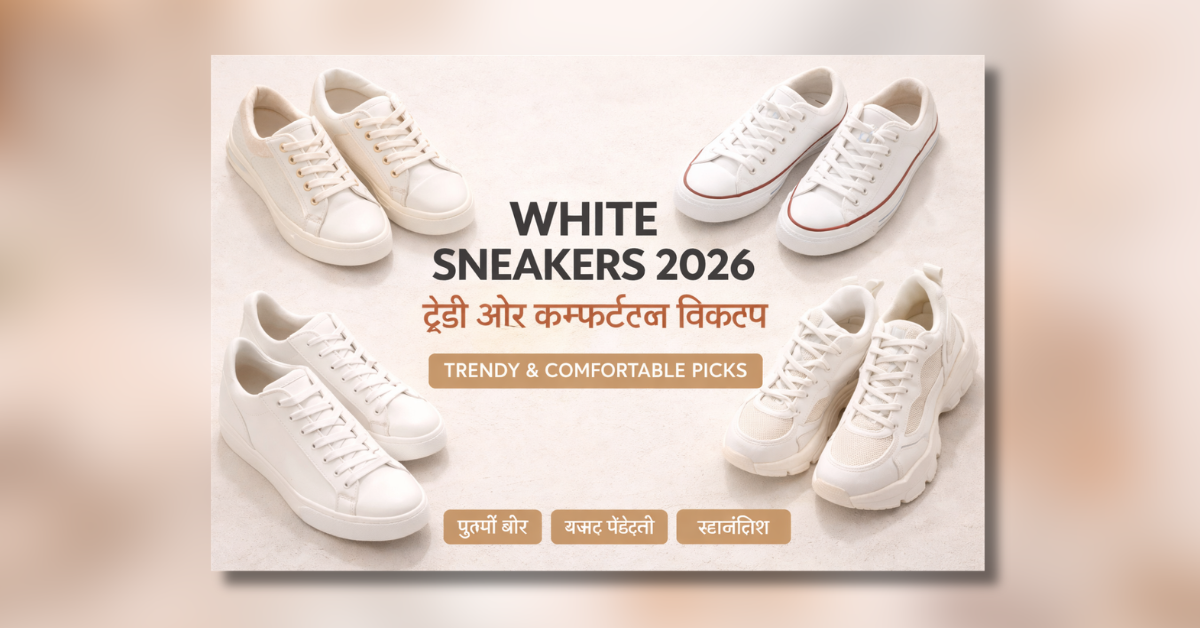 White Sneakers 2026 – पुरुषों और महिलाओं के लिए ट्रेंडिंग, स्टाइलिश और आरामदायक सफेद स्नीकर्स