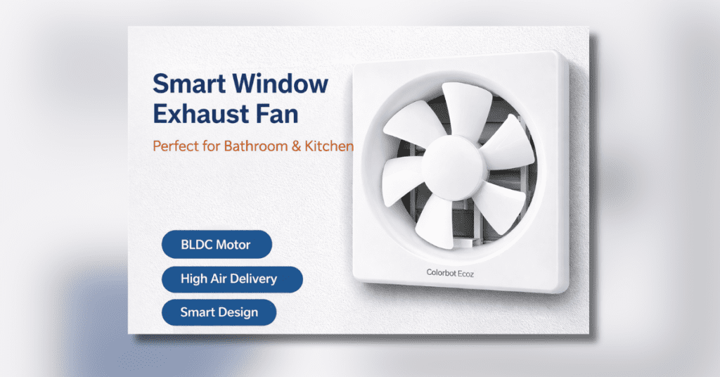 स्मार्ट विंडो एग्जॉस्ट फैन बाथरूम और किचन के लिए BLDC मोटर के साथ