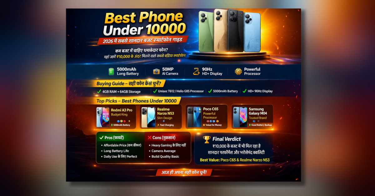 Best Phone Under 10000 2026 के सबसे अच्छे बजट स्मार्टफोन