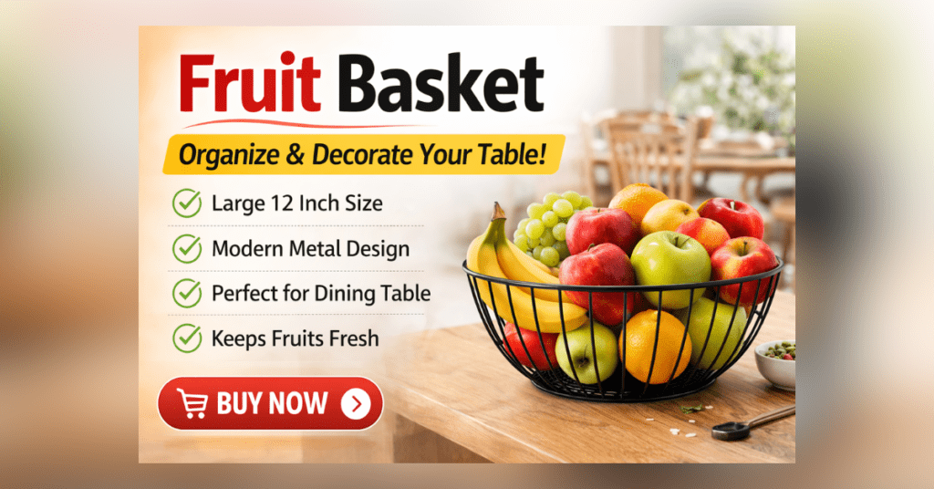 Fruit basket for dining table to keep fruits organized and fresh