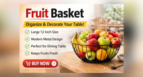 Fruit basket for dining table to keep fruits organized and fresh
