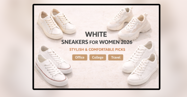 White Sneakers for Women 2026 – stylish and comfortable white casual sneakers for office, college and travel
