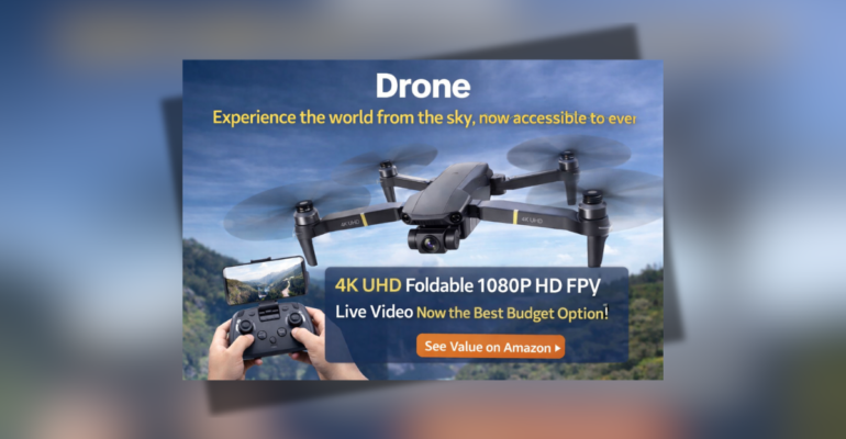 Drone flying in the sky capturing aerial video