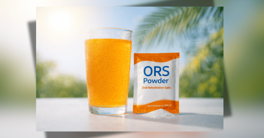 ORS Powder drink for dehydration relief in summer
