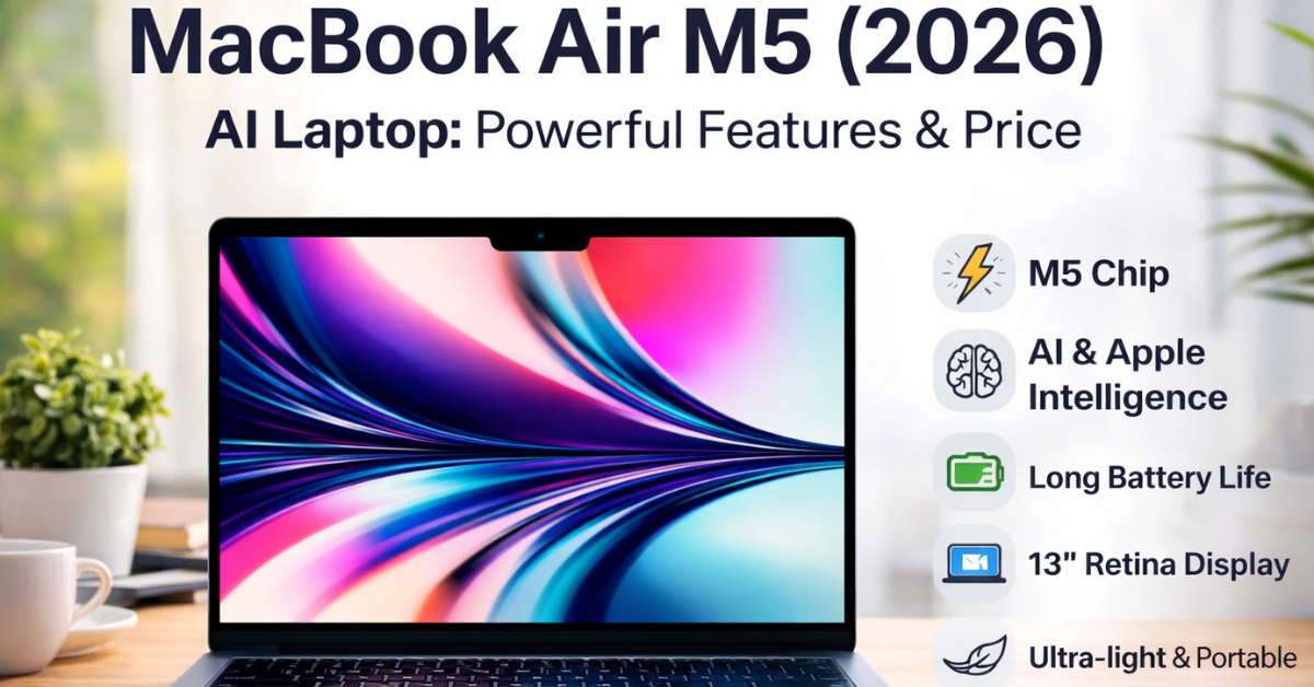Macbook Air M5 2026 AI laptop with Retina display and M5 chip