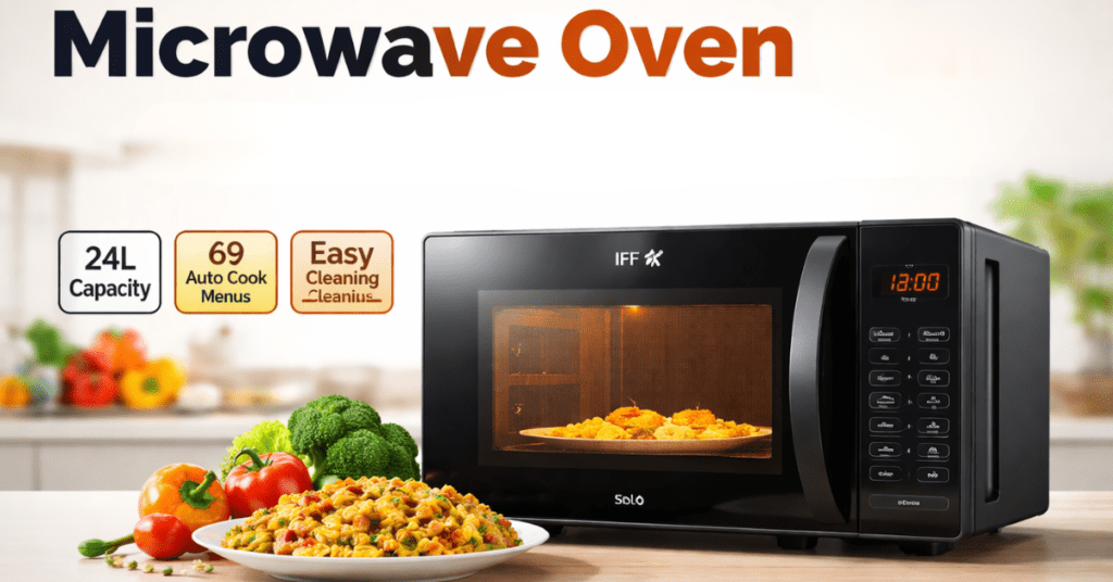 Microwave Oven IFB 24L Solo ओवन किचन में उपयोग करते हुए