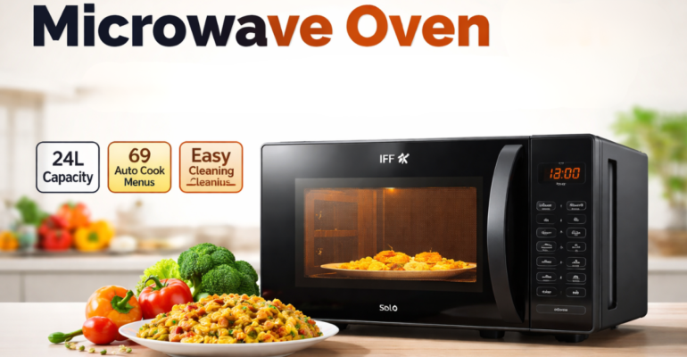 Microwave Oven IFB 24L Solo ओवन किचन में उपयोग करते हुए