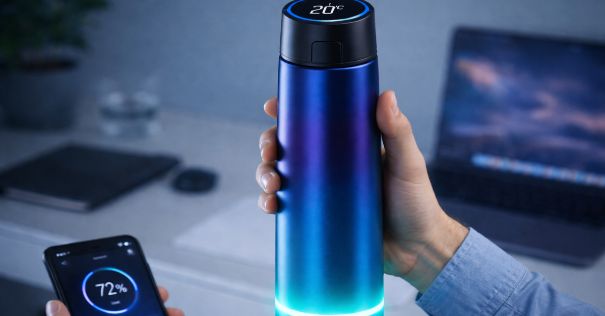 Smart Water Bottle स्मार्ट वाटर बॉटल LED रिमाइंडर और हाइड्रेशन ट्रैकिंग के साथ