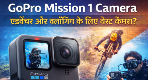 GoPro Mission 1 Camera showing action shooting with adventure and 4K video recording