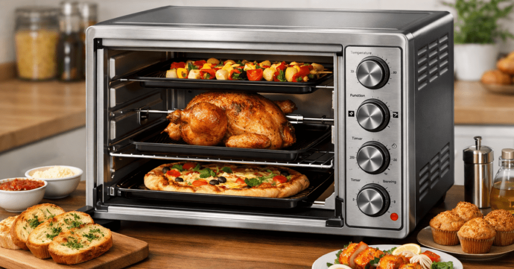 OTG Oven for baking grilling and toasting in kitchen