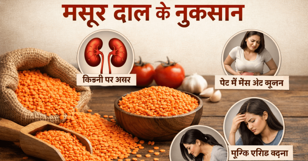 मसूर दाल के नुकसान स्वास्थ्य पर प्रभाव