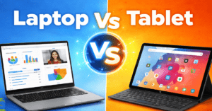 Laptop Vs Tablet तुलना इमेज छात्रों और beginners के लिए