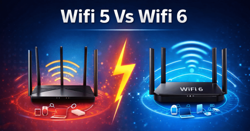 Wifi 5 Vs Wifi 6 speed comparison router image