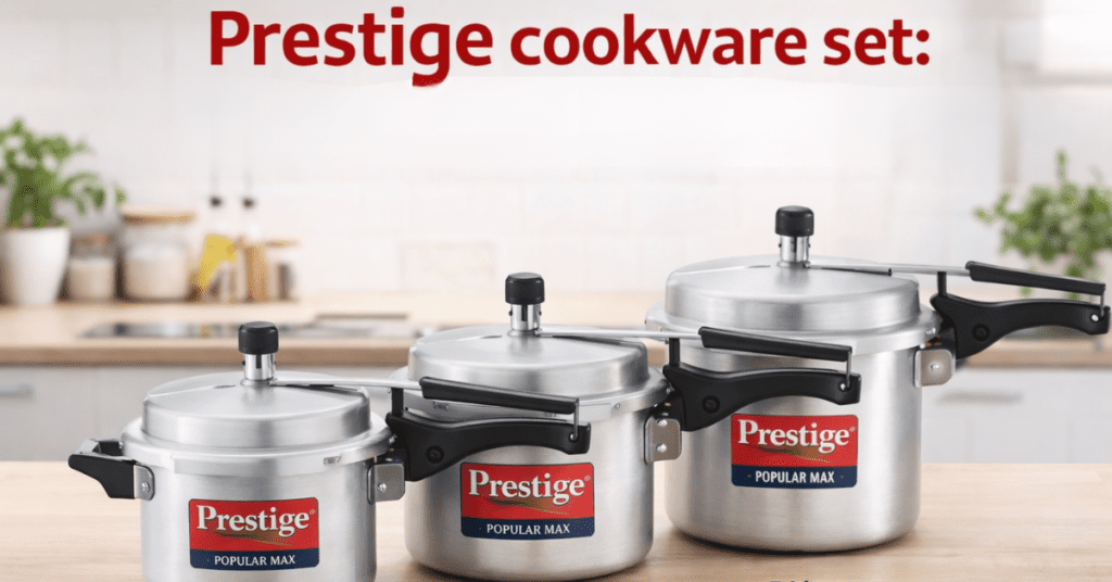 Prestige cookware set 2L 3L 5L एल्यूमिनियम प्रेशर कुकर कॉम्बो भारतीय किचन के लिए