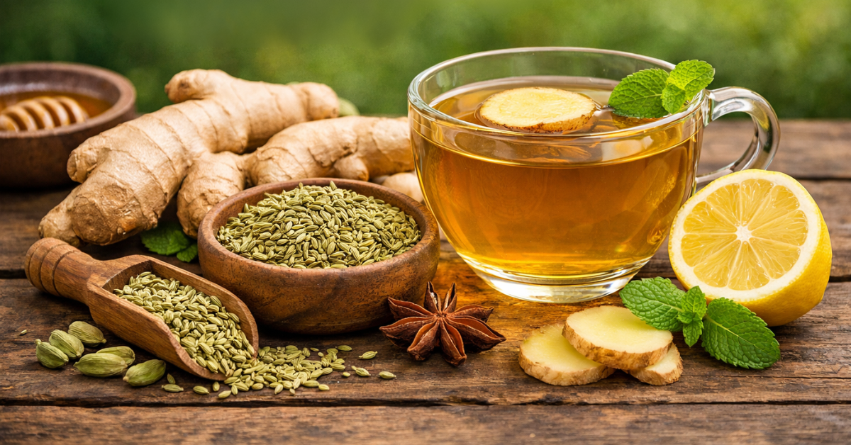 अदरक सौंफ चाय के फायदे – हेल्दी हर्बल चाय इमेज