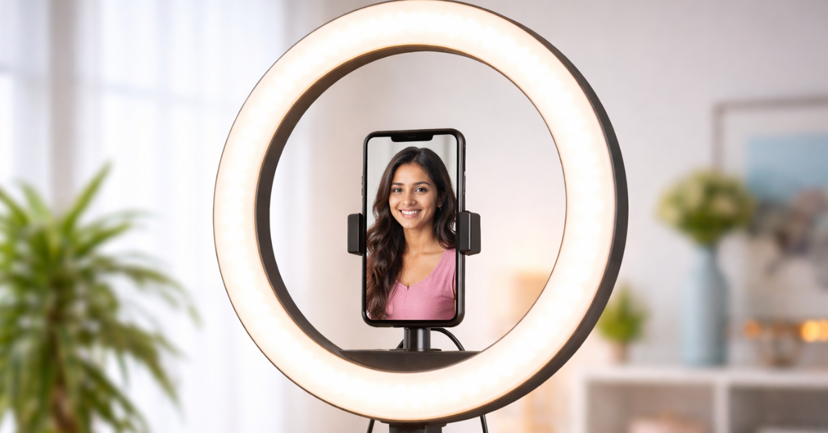 Ring Light 2026 रिंग लाइट के साथ मोबाइल सेटअप से वीडियो और फोटो शूट