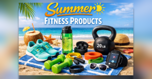 Summer Fitness Products समर फिटनेस प्रोडक्ट्स – बीच पर रखे जिम एक्सरसाइज इक्विपमेंट