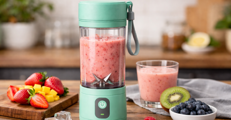 Portable Blender से बना ताज़ा फ्रूट स्मूदी