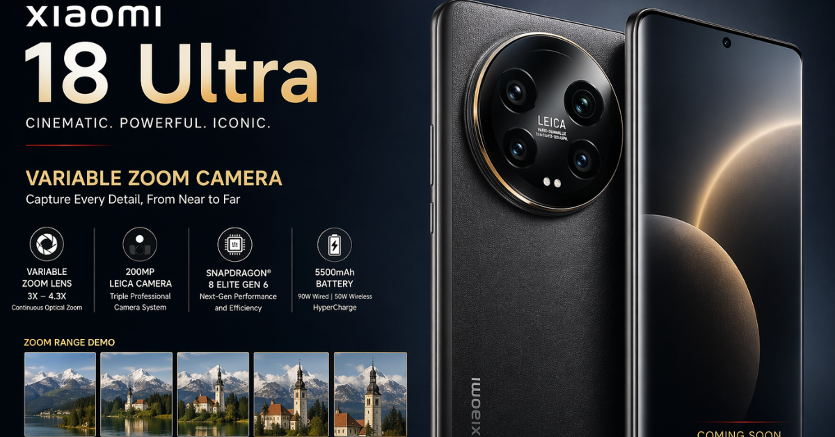 Xiaomi 18 Ultra स्मार्टफोन variable zoom कैमरा और प्रीमियम डिजाइन के साथ